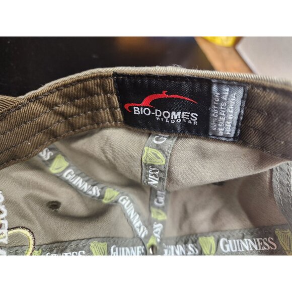 Guinness Khaki Embroidered Shamrock Cap Dublin Ireland Adjustable Strapback Hat - Picture 10 of 10